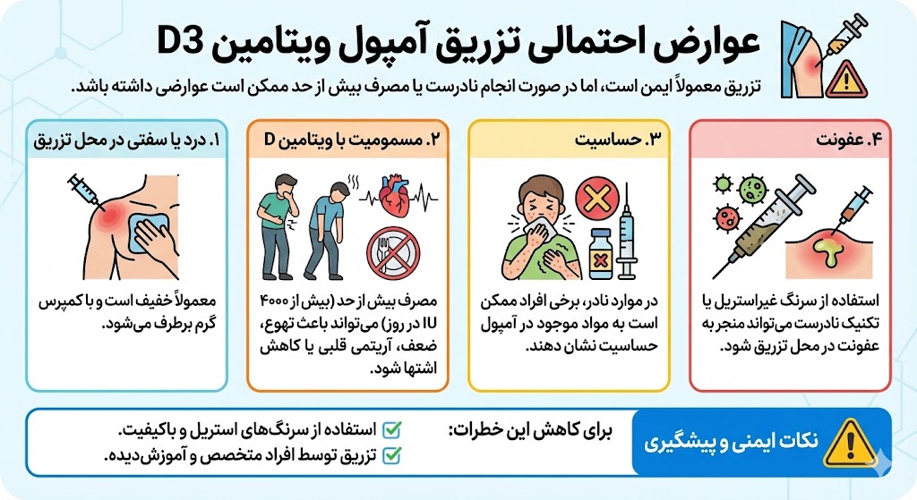 عوارض تزریق آمپول ویتامین D3