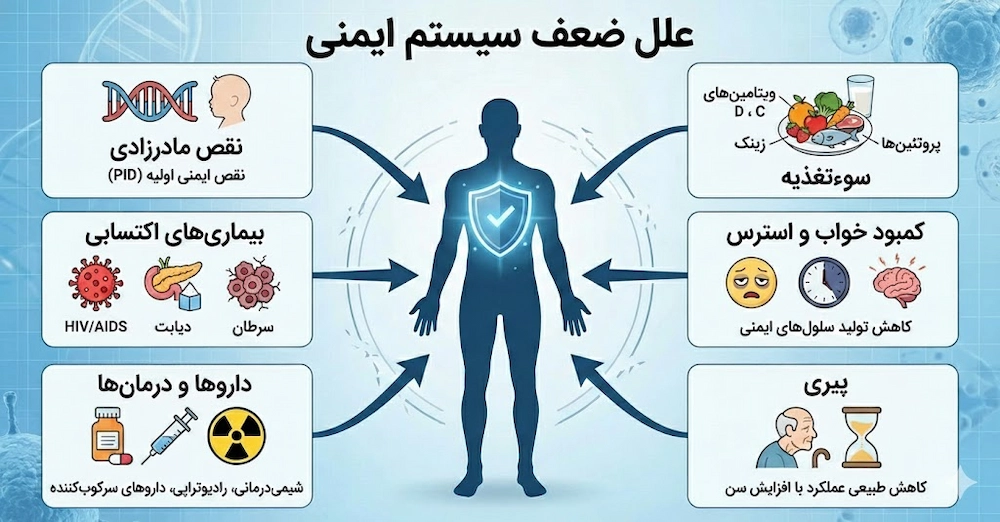 علل ضعف سیستم ایمنی