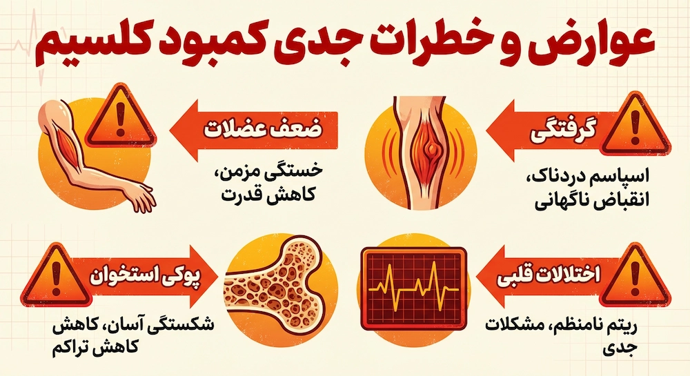 خطرات کمبود کلسیم