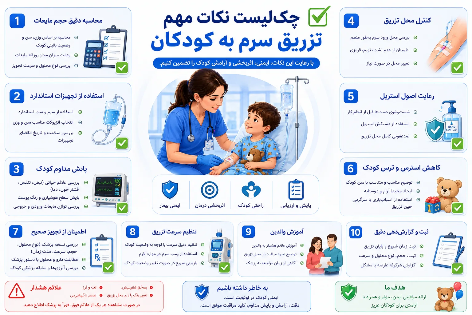 در نحوه تزریق سرم به کودکان باید به چه نکاتی توجه کرد؟