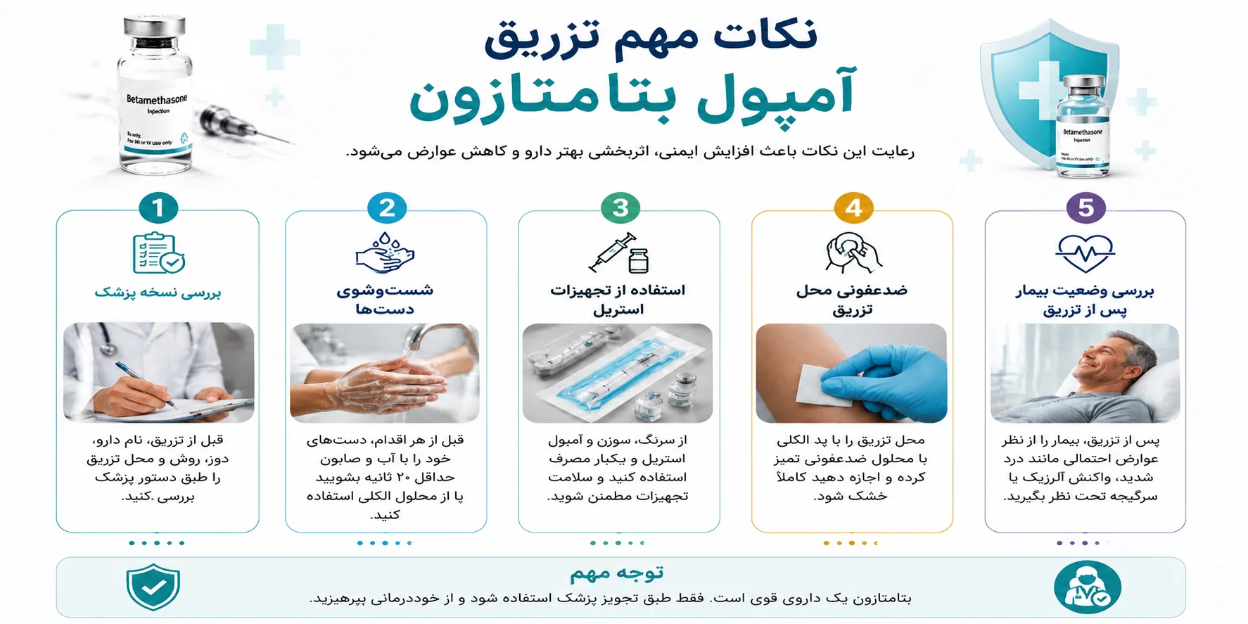 نکات مهم برای تزریق آمپول بتامتازون
