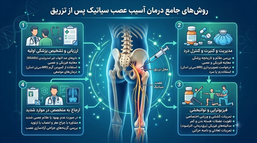 روش های درمان آسیب عصب سیاتیک در اثر تزریق